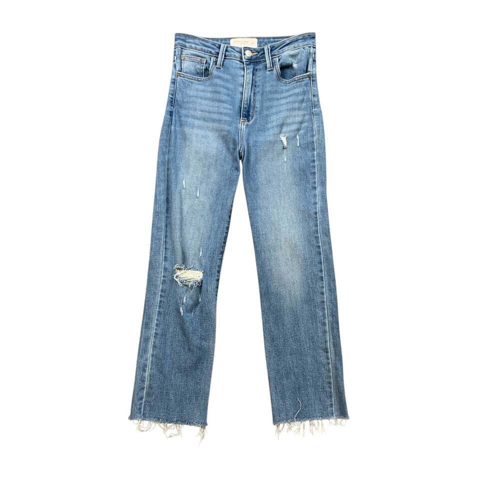 Just Black Denim Jeans Womens 27 Denim Vintage Slim Straight Raw Hem HighRise